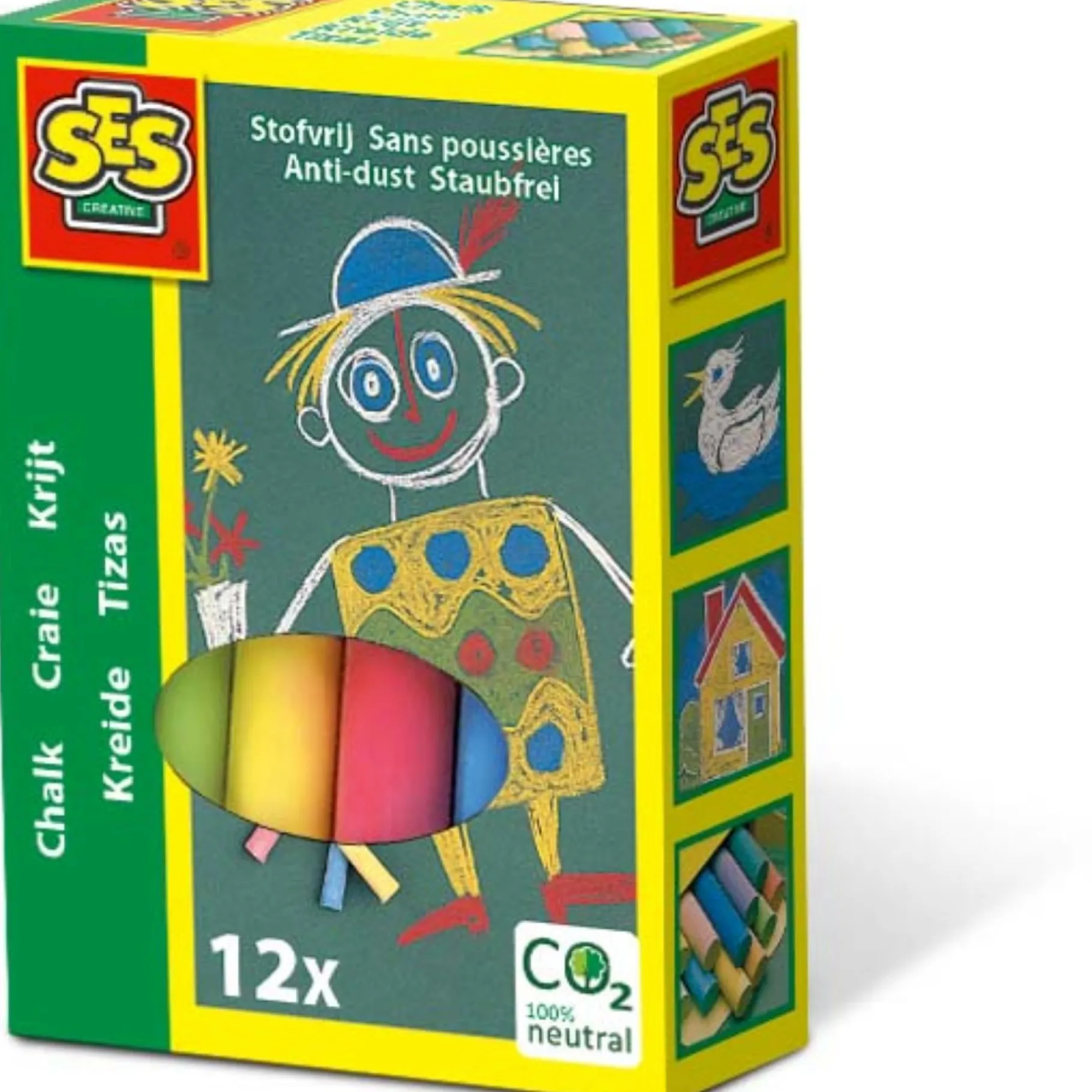 Schoolborden>Ses Krijtjes Gekleurd 12 Stuks
