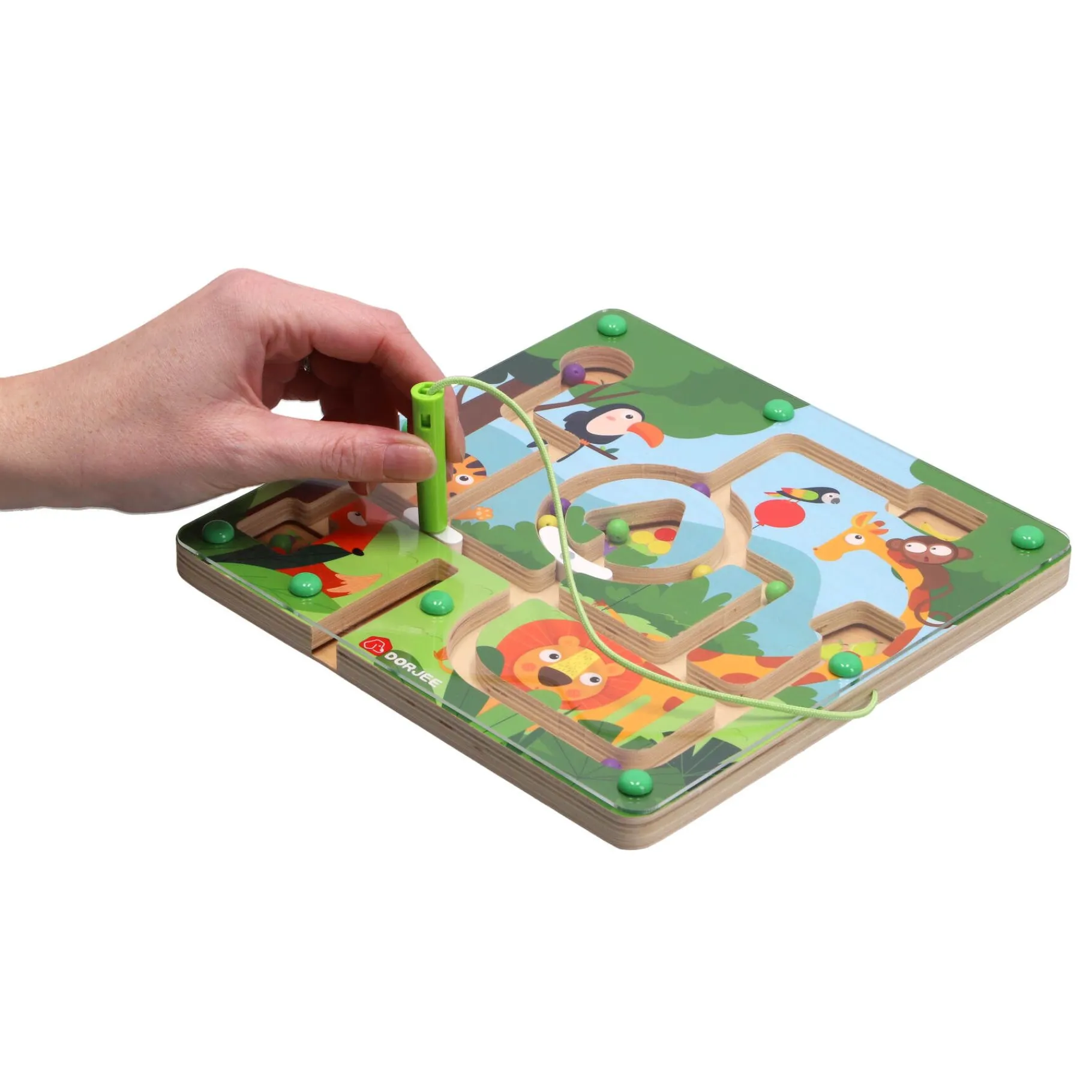 Babyspeelgoed> Labyrinth spel hout dieren 22 x 22 cm