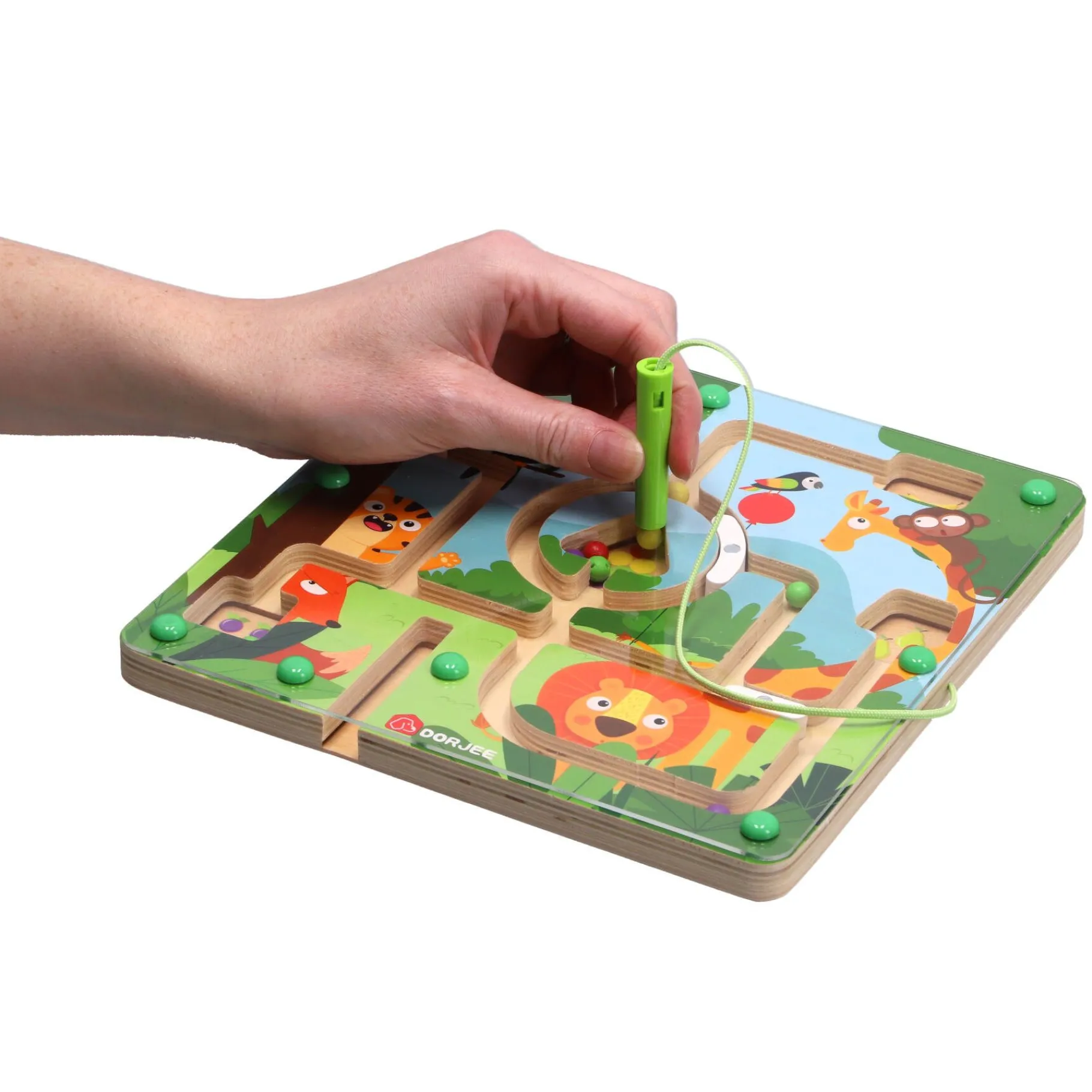 Babyspeelgoed> Labyrinth spel hout dieren 22 x 22 cm