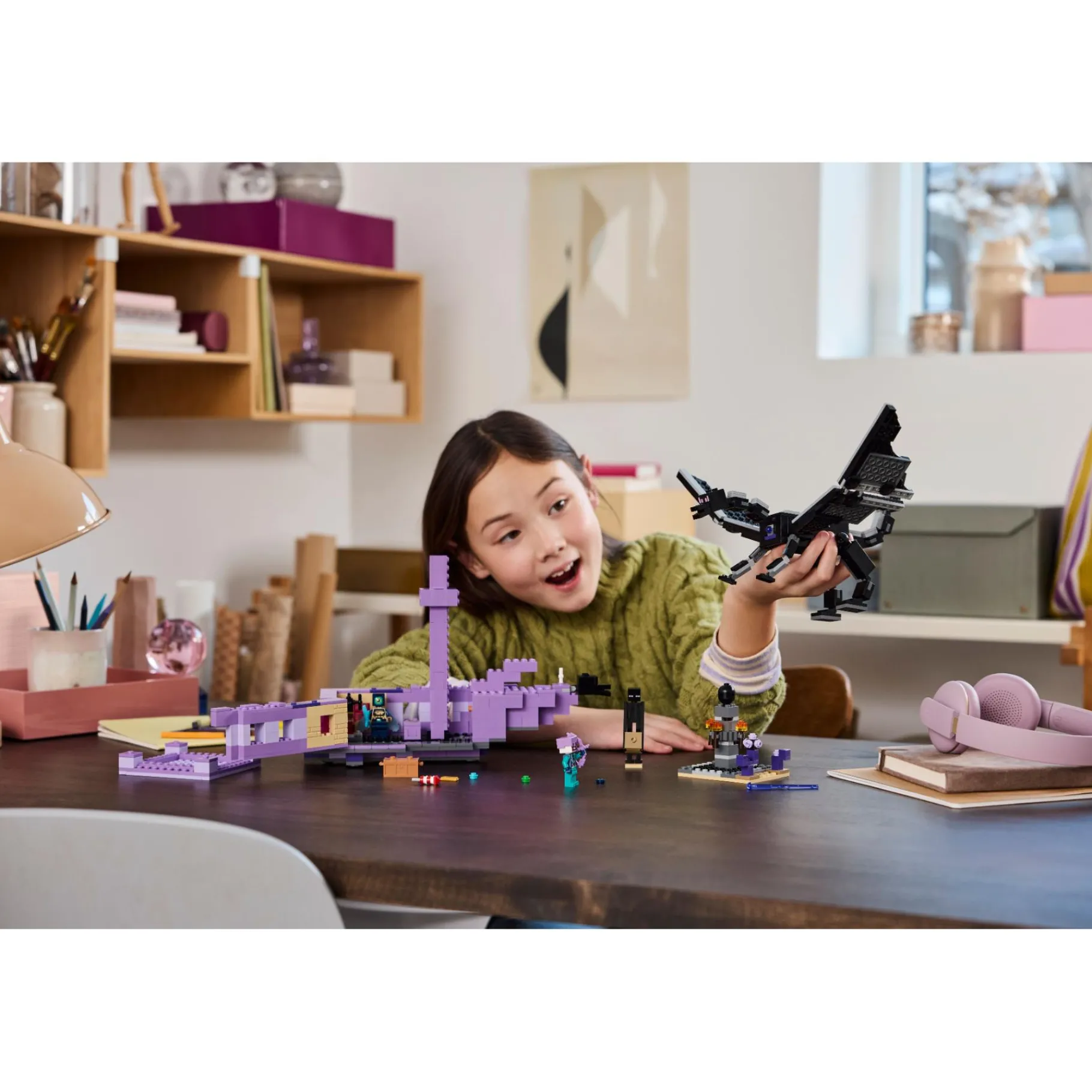 Bouwstenen|Jongens>LEGO 21264 Minecraft De Enderdraak En Het End-Schip