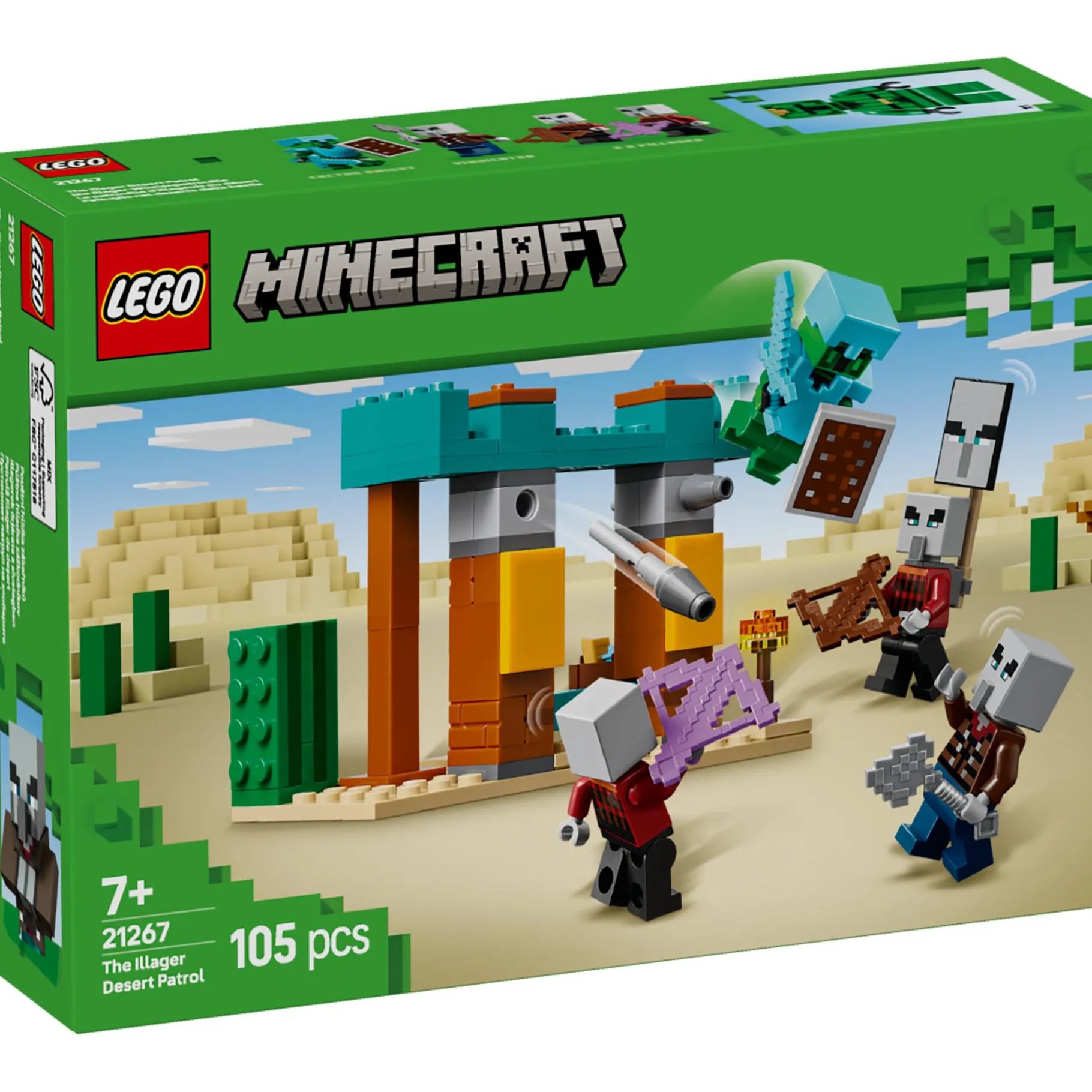 Bouwstenen|Jongens>LEGO 21267 Minecraft De Illagers in de woestijn