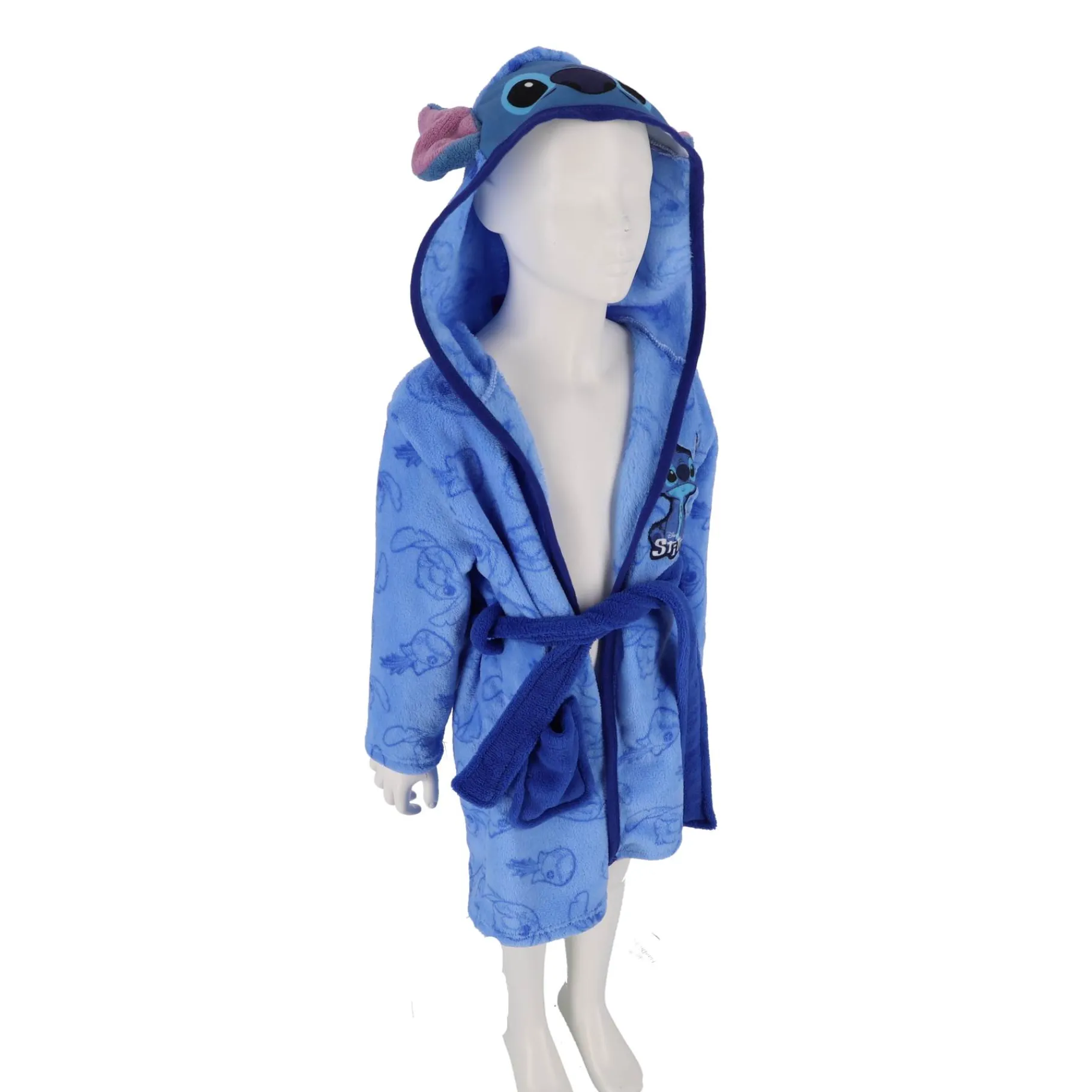 Kinderpyama's> Lilo & Stitch badjas blauw maat 110-116