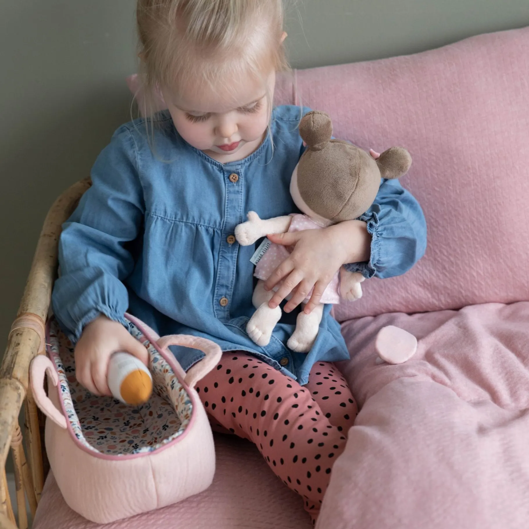 Poppen Zonder Functies>Tiamo Little Dutch Knuffelbabypop Rosa + Accessoires