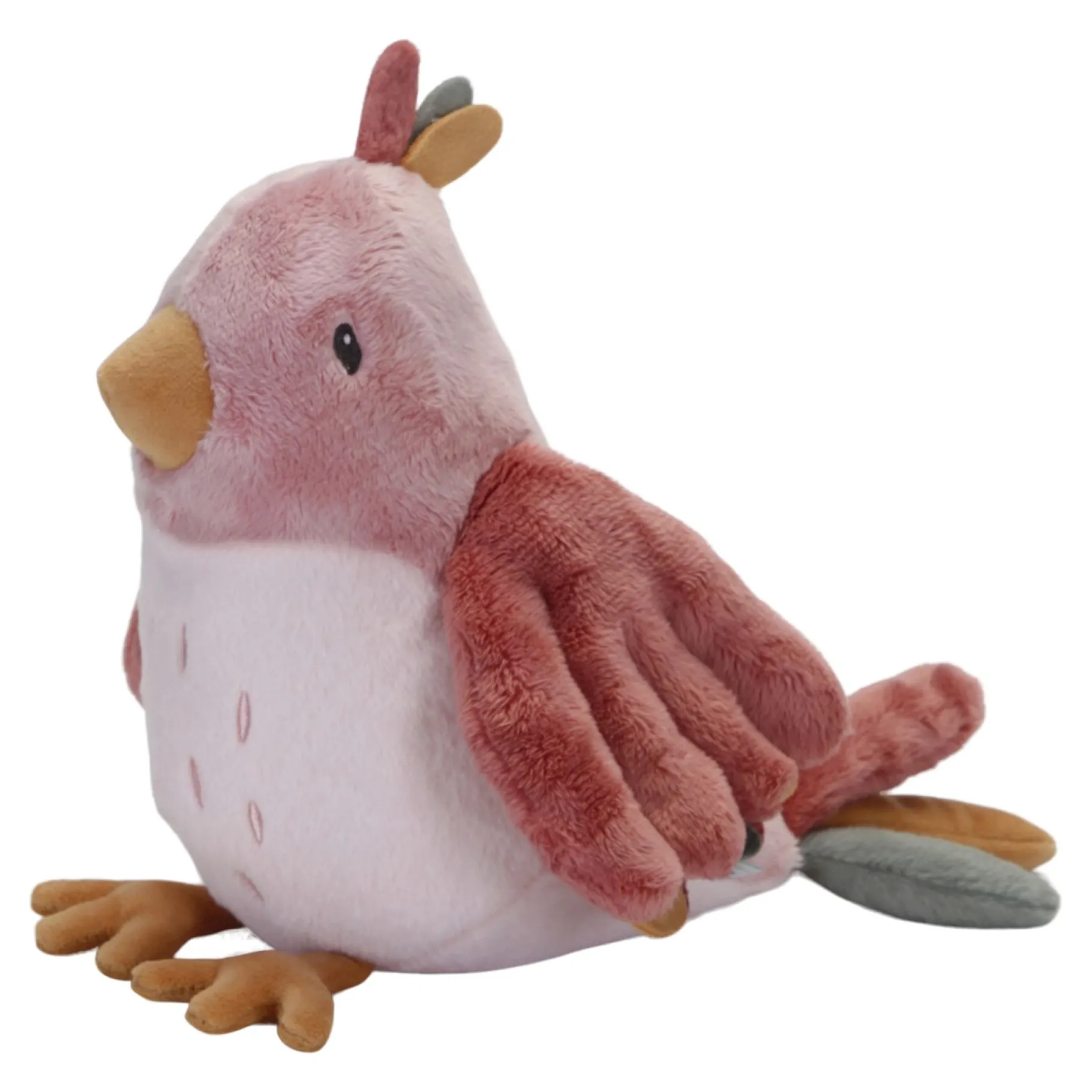 Plucheknuffels>Tiamo Little Dutch Knuffelvogel 20cm Flowers & Butterfli