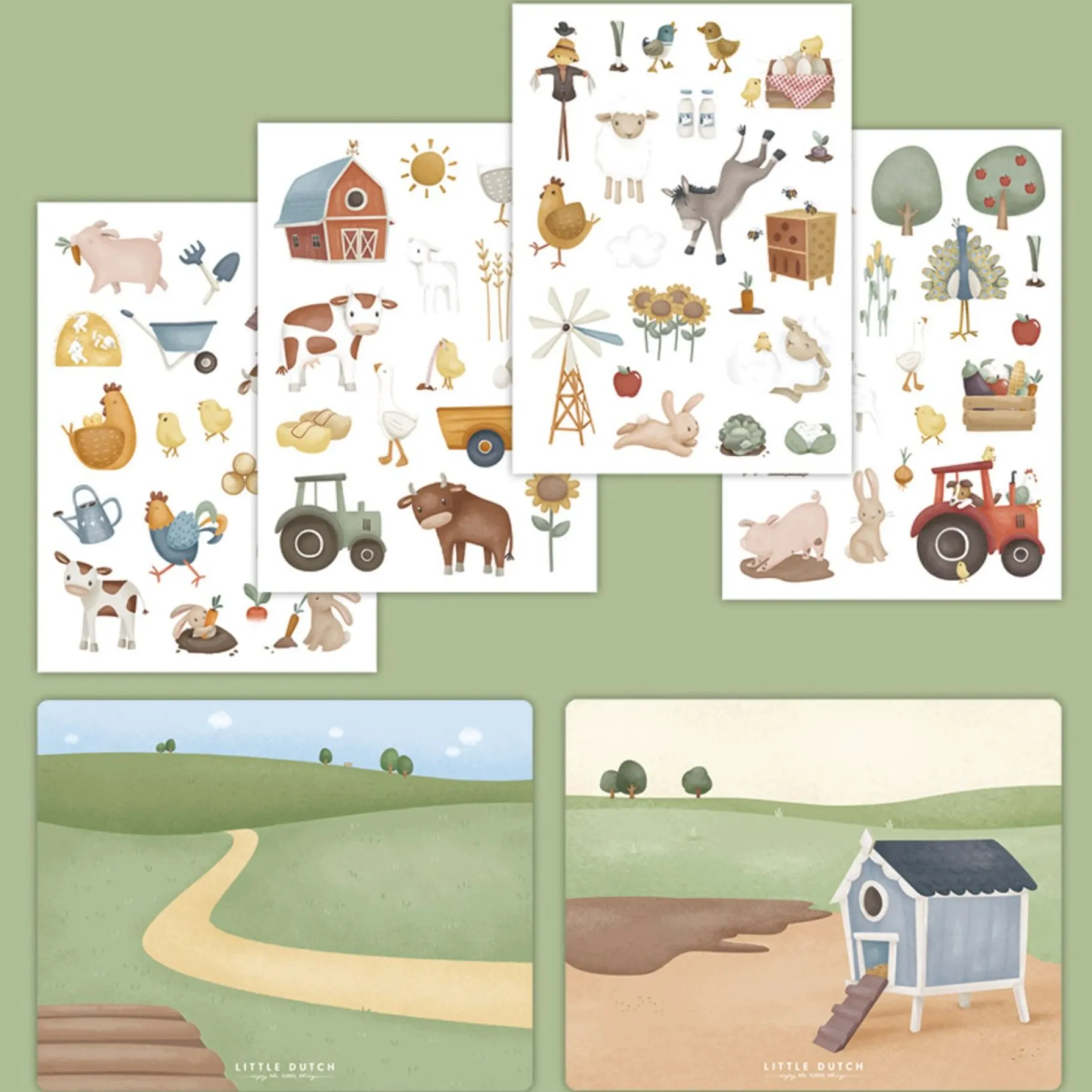 Stickers>Little Dutch raamstickers boerderij