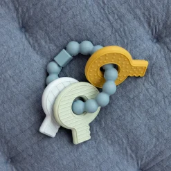 Bijtringen></noscript>Little Dutch Siliconen Bijtspeeltje Sleutelbos  Blauw