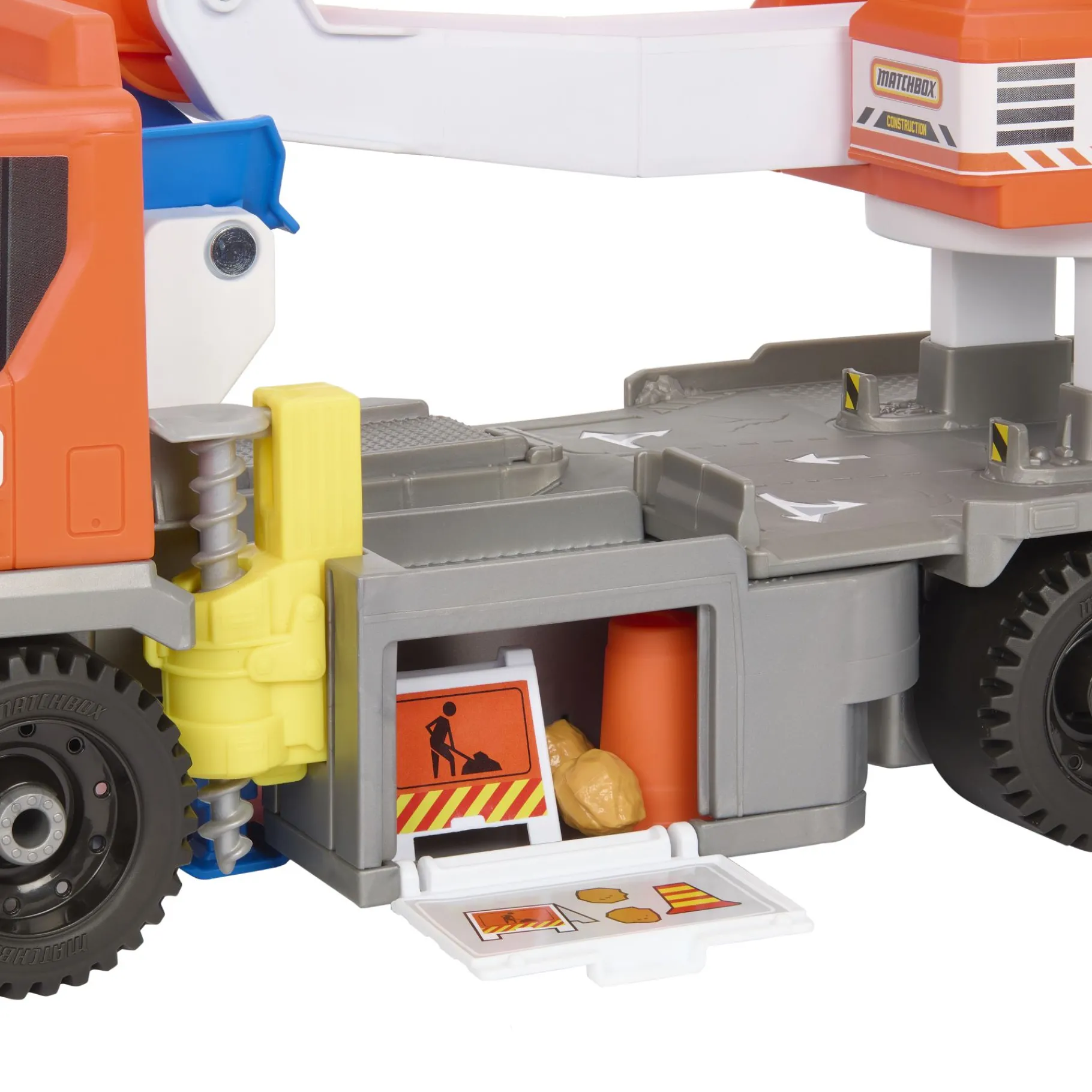 Voertuigen|Jongens> Matchbox bouwvrachtwagen met boorstation