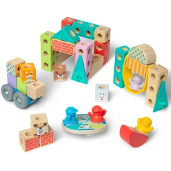 Speelsets|Jongens></noscript> Melissa & Doug Blockables Town Play Set (73pc)