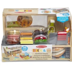 Babyspeelgoed> Melissa & Doug Wooden Slice & Stack Sandwich Counter