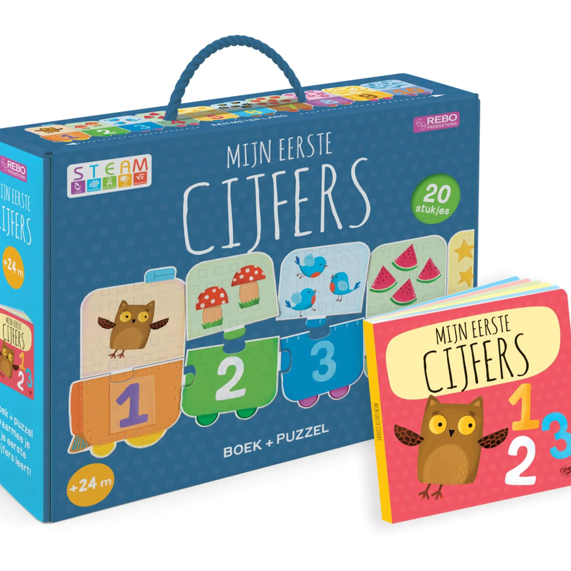 Dobbelspellen> Mijn Eerste Cijfers Puzzeltrein + Boek