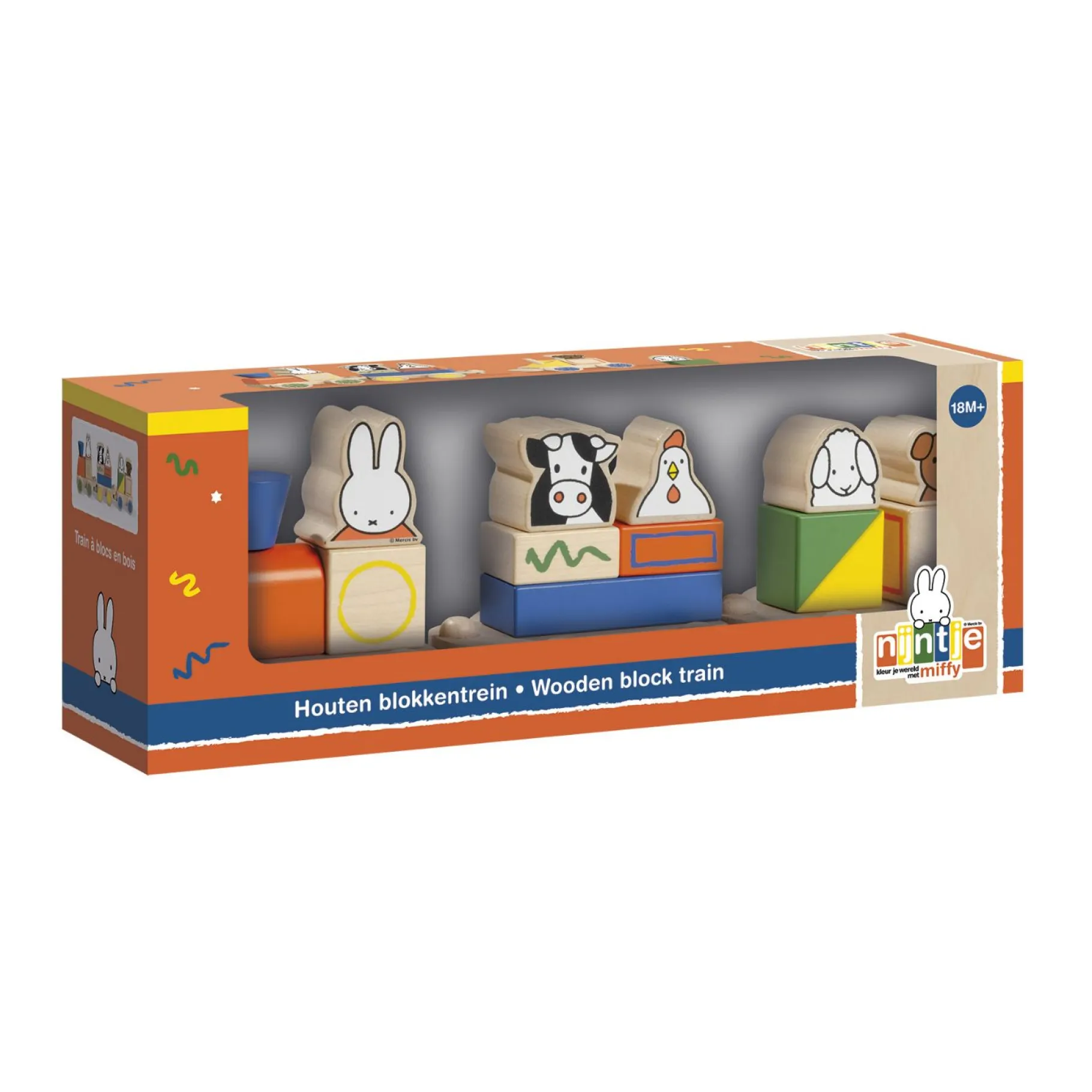Houten Blokken>Nijntje Blokkentrein
