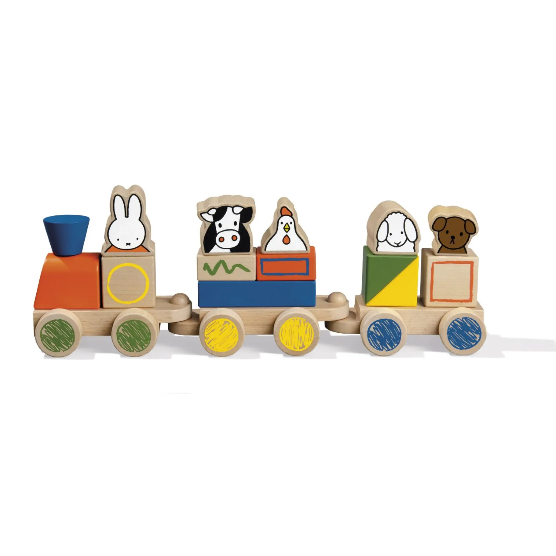 Houten Blokken>Nijntje Blokkentrein