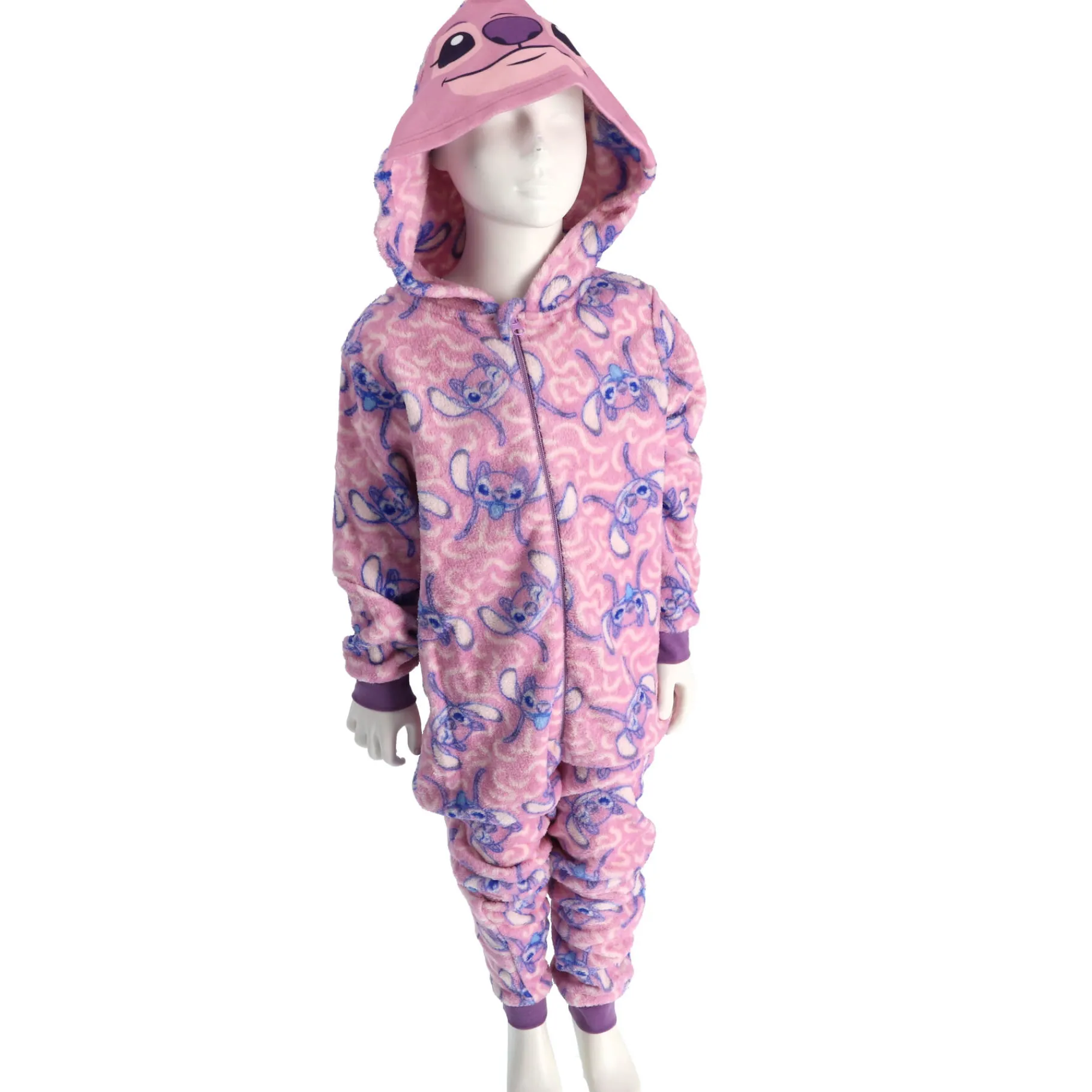 Kinderpyama's>Disney Onesie lilo & stitch roze maat 98-104
