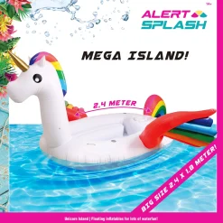 Zwemmen En Waterspeelgoed>Splash Opblaaseiland Small Eenhoorn 240X180 Cm