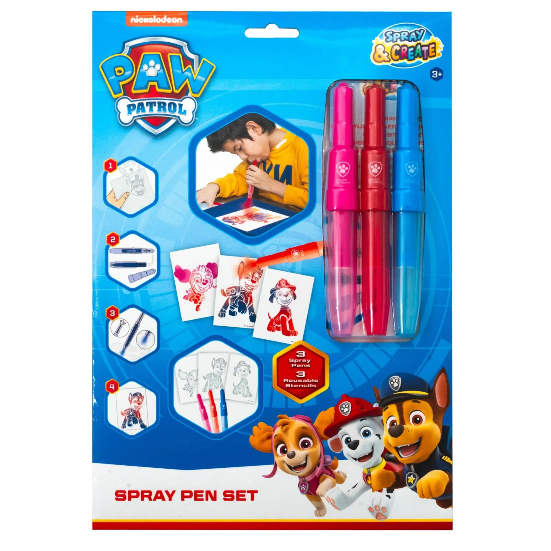 Tekenen / Kleuren> Paw Patrol Spray Pen Set In A4 Enveloppe