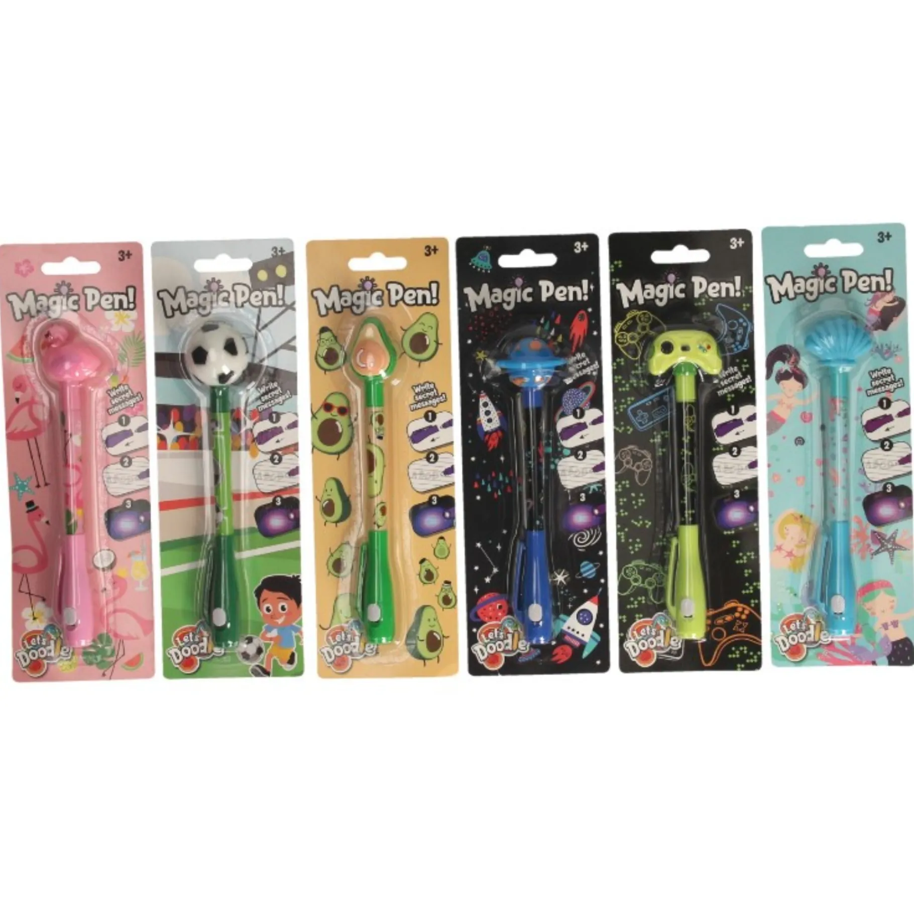 Schrijfwaren|Meisjes> Pen onzichtbare inkt 6 asst.