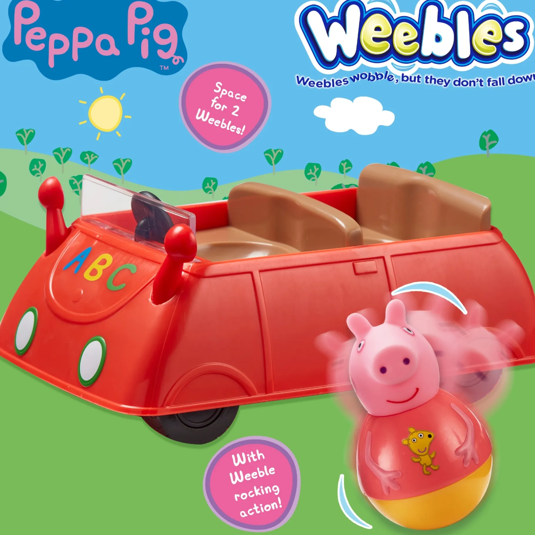 Speelfiguren> Peppa Weebles Push Along Wobbily Car