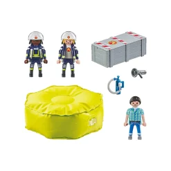 Jongens|Bouwstenen>Playmobil 71465 Action Heroes Brandweerlieden Met  Luchtkussens