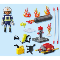 Jongens|Speelsets>Playmobil 71826 brandweerman met waterpomp