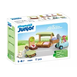 Speelsets|Jongens> PlayMobil 71691 Junior Biologische marktkraam & Heftruck