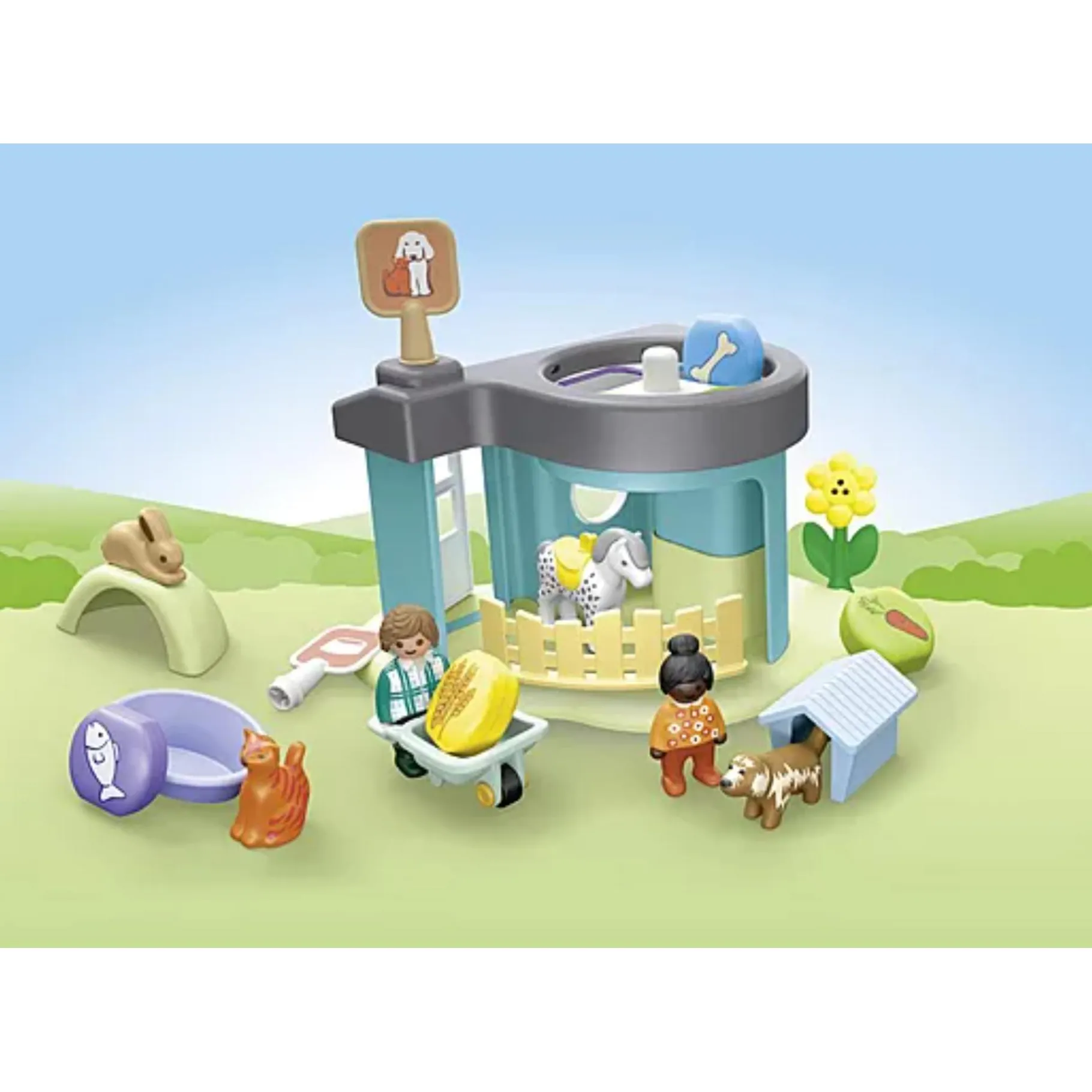 Speelsets|Jongens> PlayMobil 71690 Junior Dierenpension met Voerautomaat