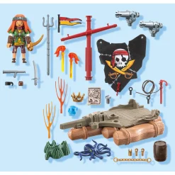 Speelsets|Jongens>Playmobil 71794 piratenvlot met schat