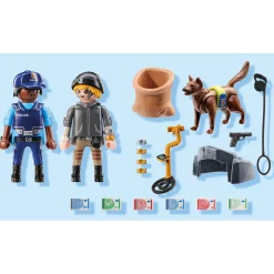 Speelsets|Jongens>Playmobil 71731 politiehond met boef