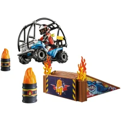 Jongens|Bouwstenen>Playmobil 70820 Starterpack Stuntshow Quad Met  Vuurhelling