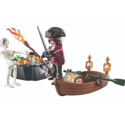 Jongens|Bouwstenen>Playmobil Starterpack 71254 Piraat Met Roeiboot