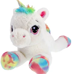 Dieren Knuffels En Pluche>Pluchiez pluche Unicorn wit liggend 80 cm