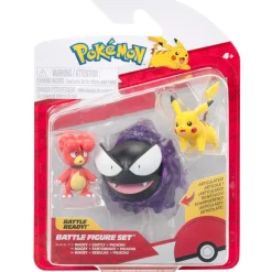 Speelfiguren|Meisjes> Pokémon battle figuren 3-pack Magby Pikachu #1 en  Gastly