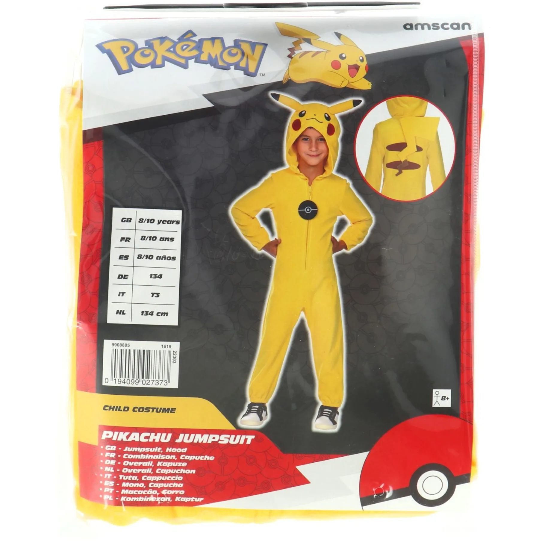 Verkleden|Jongens> Pokémon Onesie Pikachu 8-10 Jaar