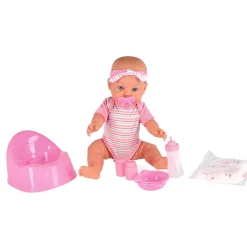 Poppen Met Functies>My Beautiful Dolls Room Pop 43 Cm Drink & Plas Met 9 Accessoires Dolls Room