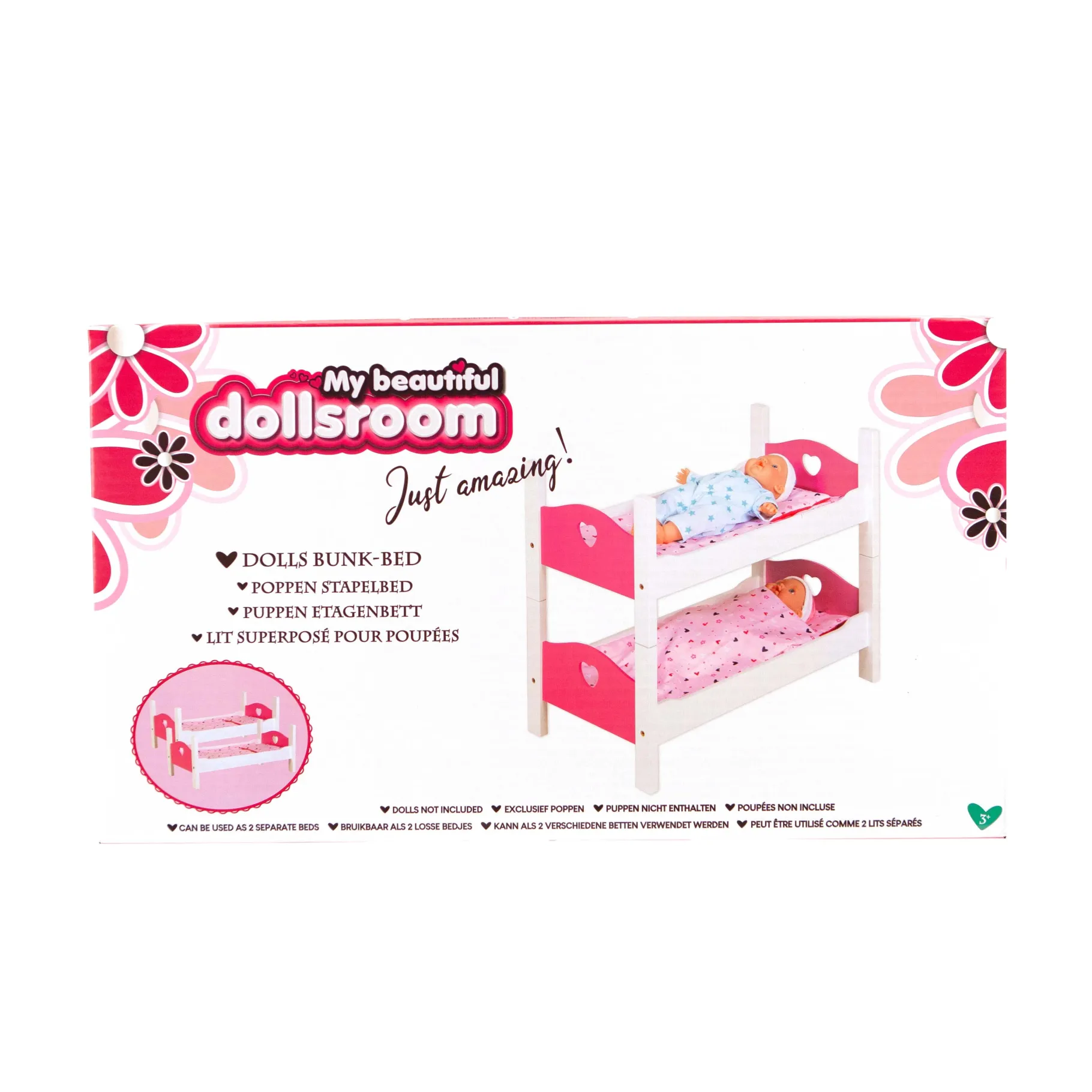 Poppenmeubels>My Beautiful Dolls Room Poppenbed Stapelbed 54 X 29 X 43 Cm