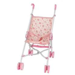 Poppen Accessoires> Poppenbuggy roze bloem
