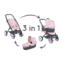 Poppenwagens>Smoby Poppenwagen Quinny 3 In 1 Licht Roze