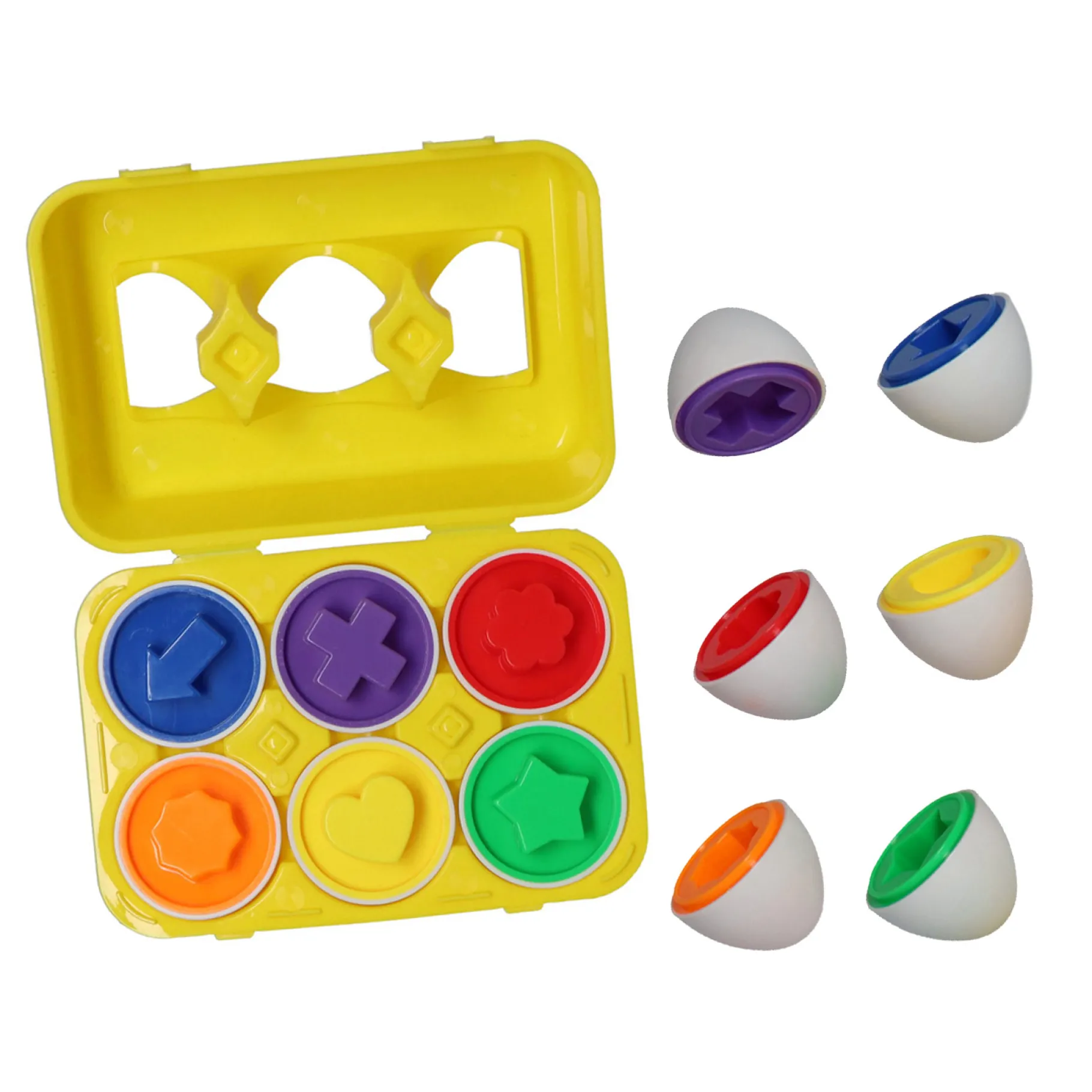 Vormenstoven> Puzzel Eieren In Doos 6 Stuks