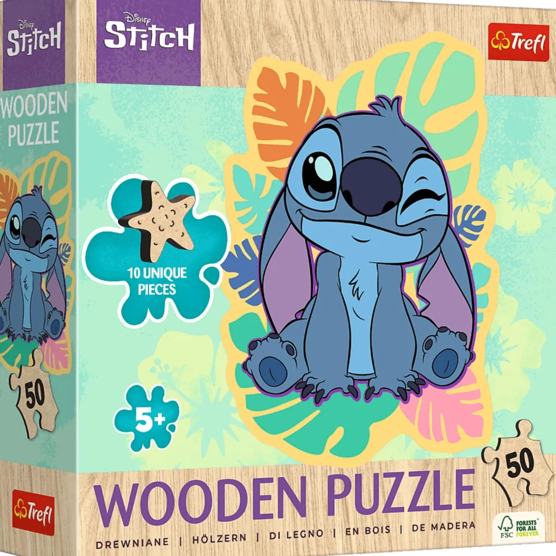 Legpuzzels>Trefl Puzzel Stitch hout figuur 50 stukjes luxe