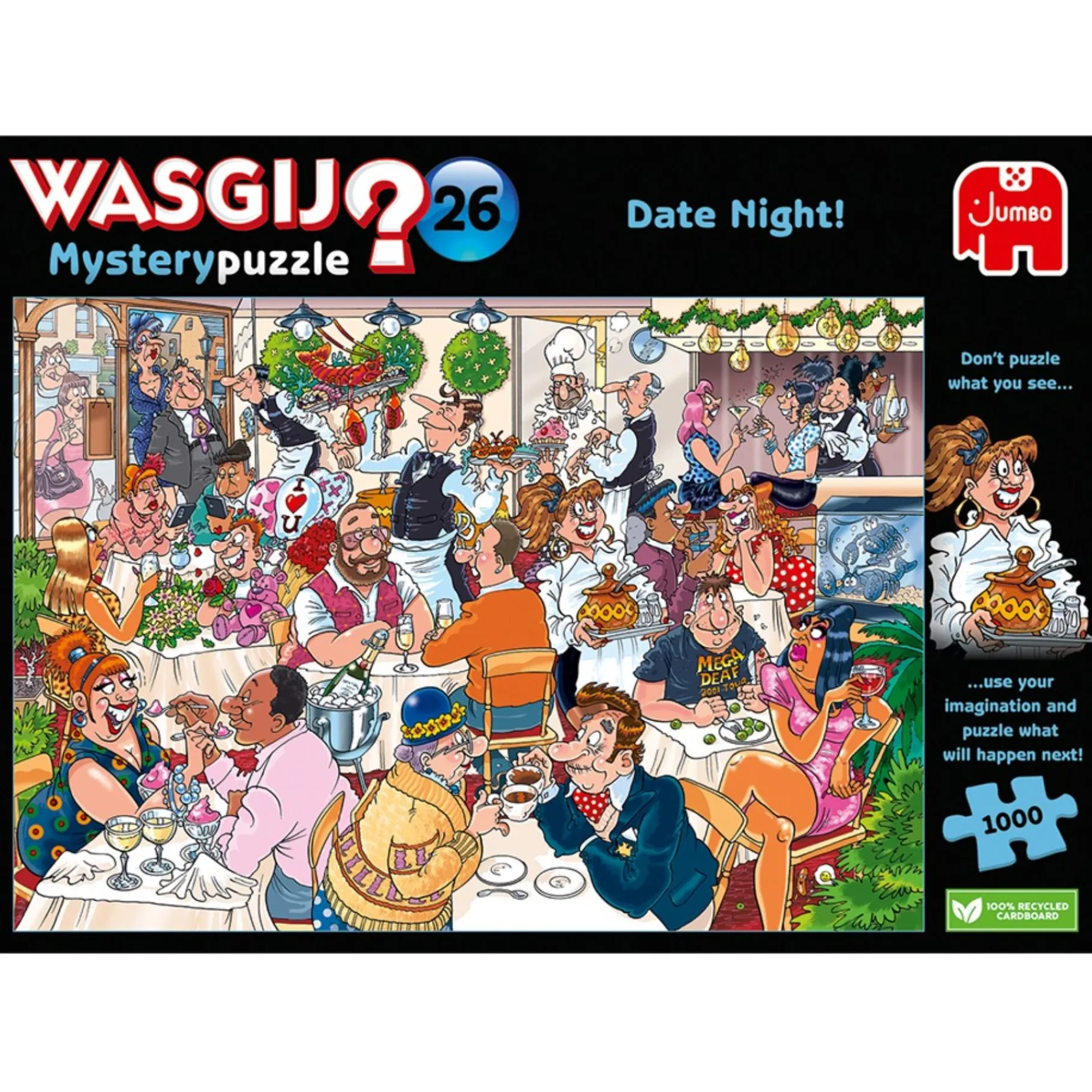 Legpuzzels> Puzzel Wasgij Retro Mystery 26 date night 1000 stukjes