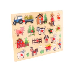 Legpuzzels></noscript> Puzzelplank groot boerderij 40 x 30 cm