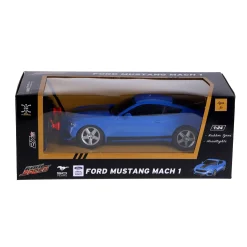 Radiografisch|Jongens>Kool Speed Radiografisch bestuurbare auto ford 1:24 mustang  mach 1 blauw
