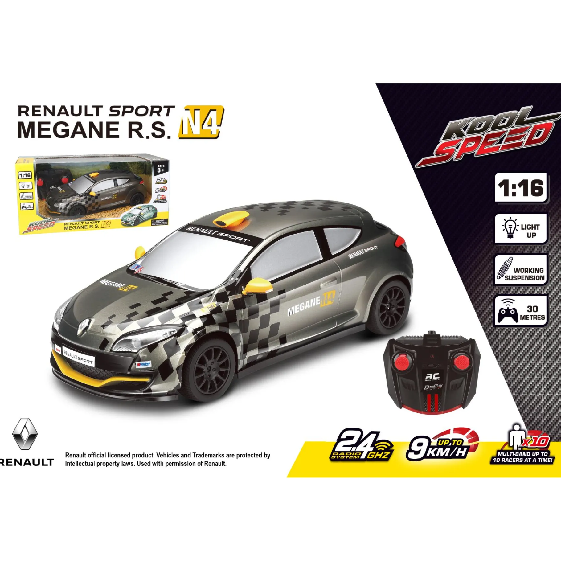 Radiografisch|Jongens>Kool Speed Radiografisch bestuurbare auto renault 1:16 2.4g mégane r.s. n4