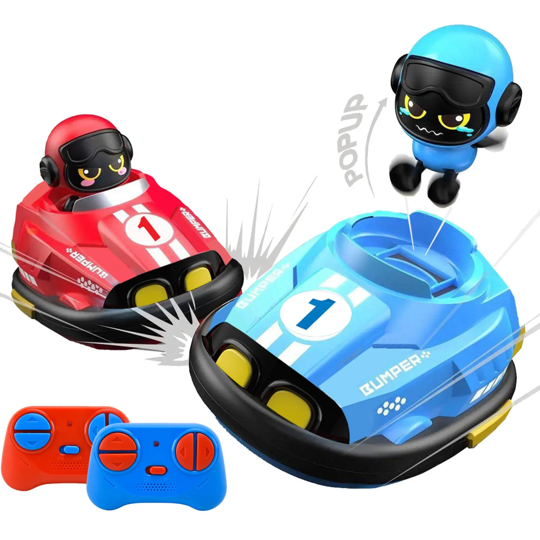 Radiografisch|Jongens> Radiografisch bestuurbare battle bumper botsauto's 2 in 1