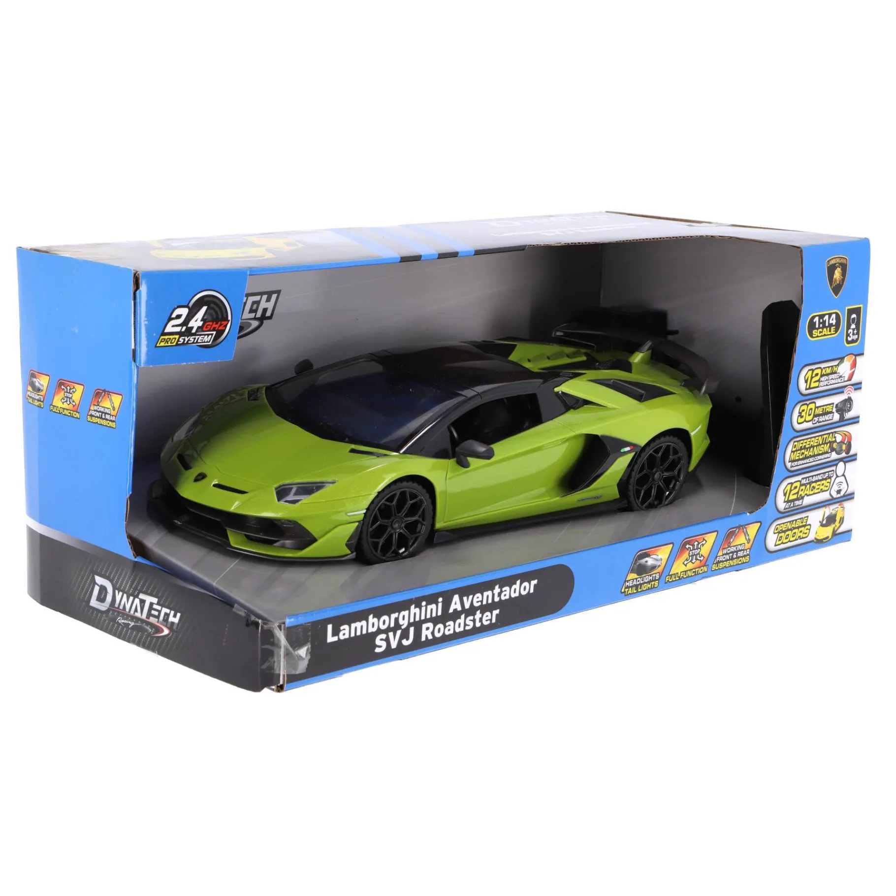 Jongens|Radiografisch>Dynatech Radiografisch bestuurbare auto lamborghini 1:14 2.4g aventador neon groen