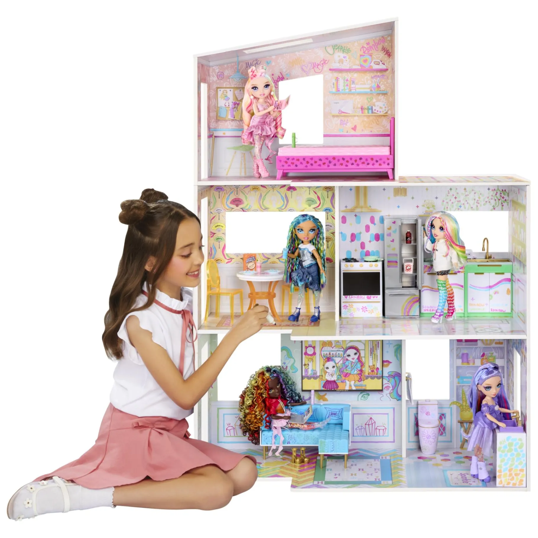 Tienerpoppen|Meisjes> Rainbow High Color & Play House