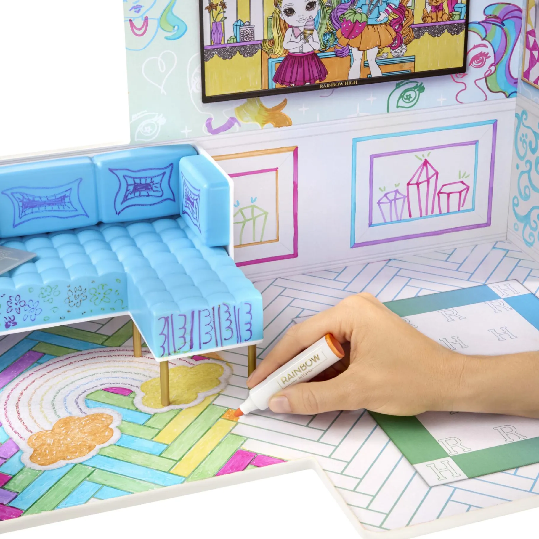 Tienerpoppen|Meisjes> Rainbow High Color & Play House