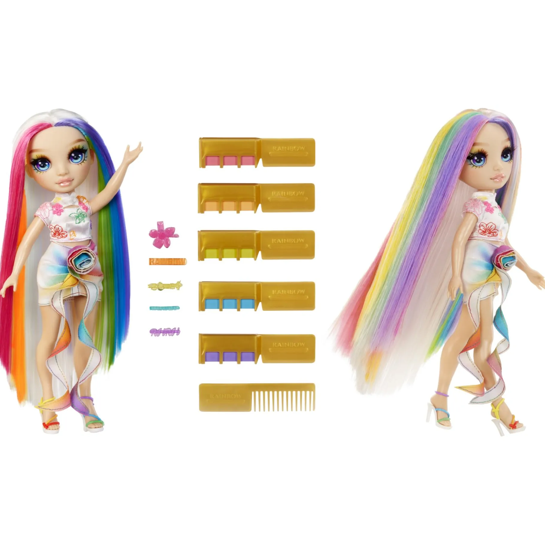 Tienerpoppen|Meisjes>Mga Rainbow High Hair Play Doll Amaya (Rainbow)