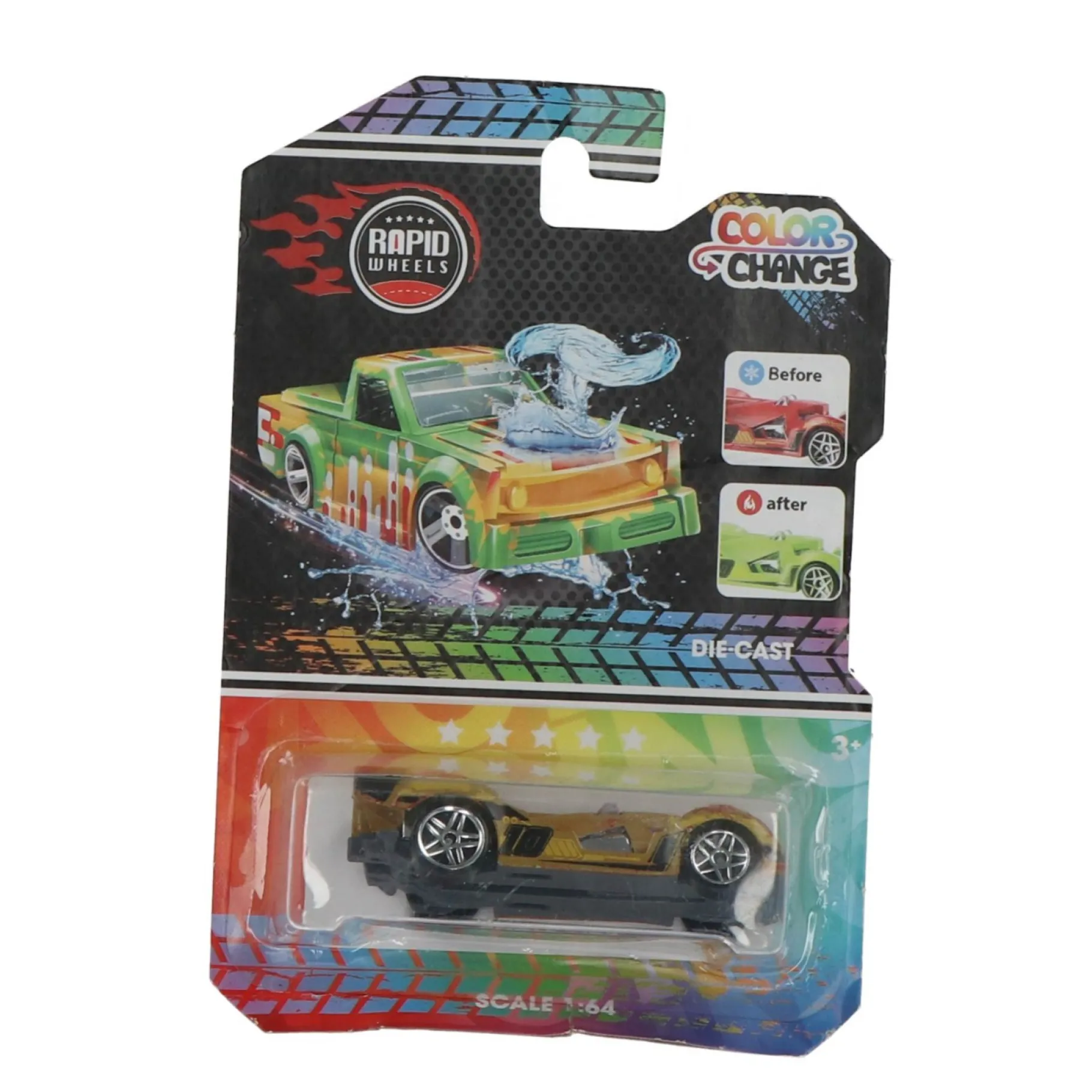 Jongens|Auto's>Rapid Wheels die cast auto color change assorti