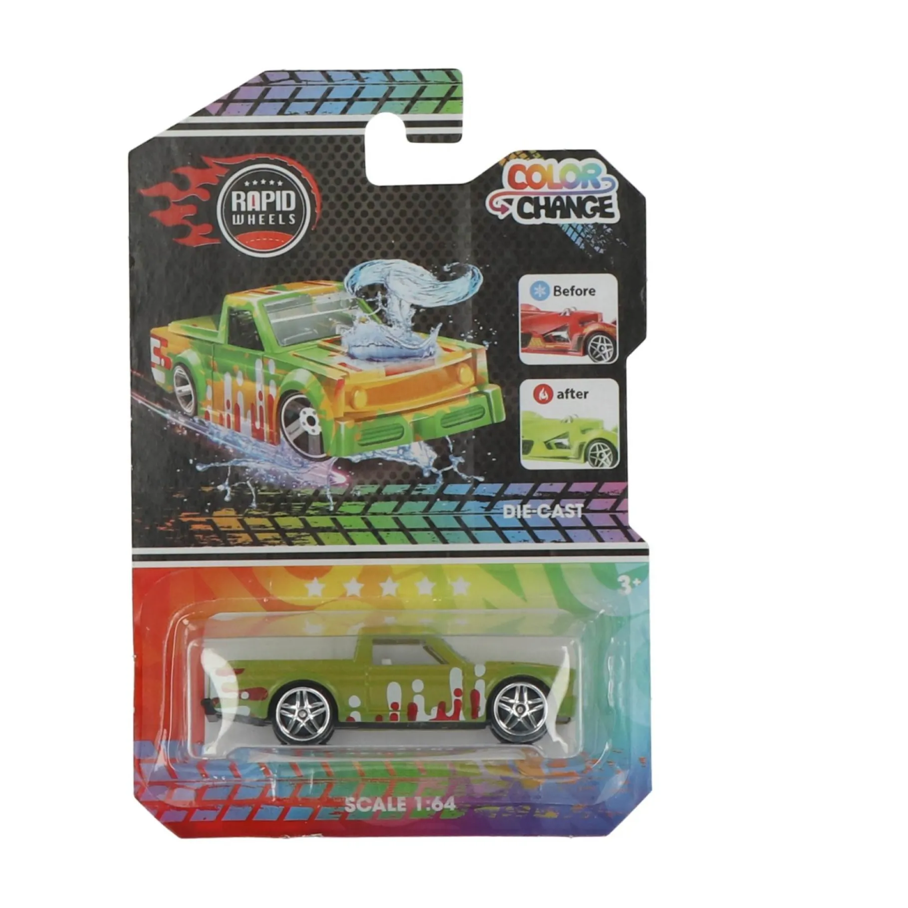 Jongens|Auto's>Rapid Wheels die cast auto color change assorti
