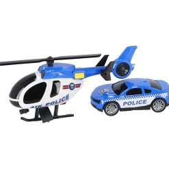 Auto's|Jongens>Rapid Wheels Politievoertuigenset Helicopter En Auto Met Licht En Geluid En Frictie